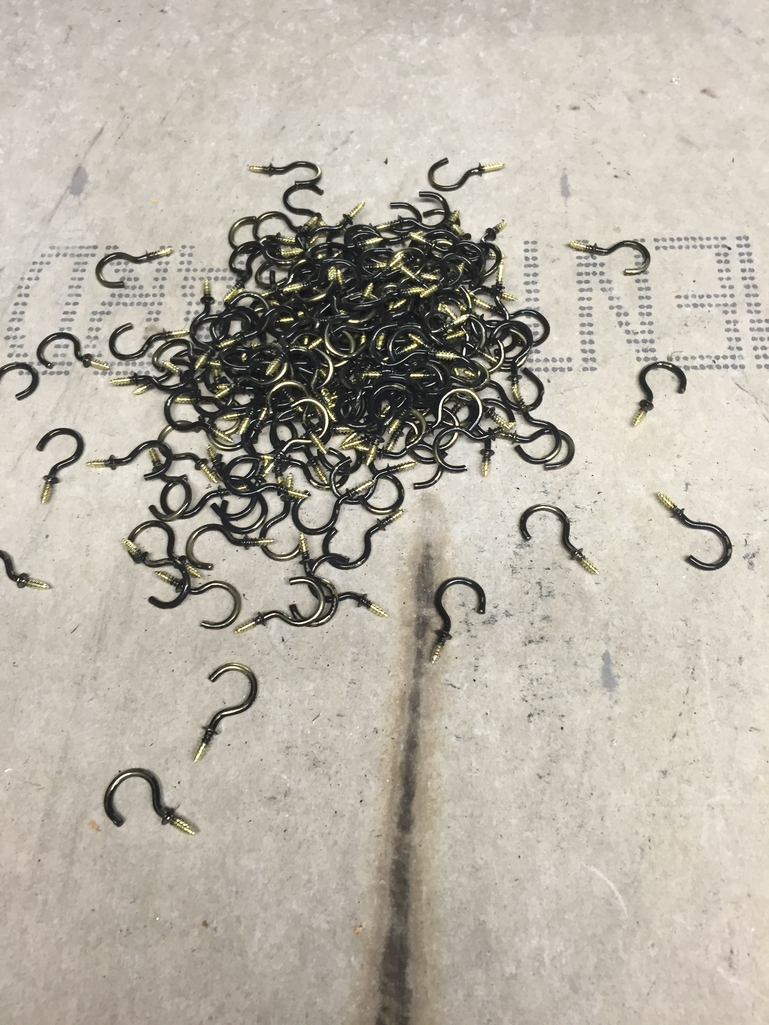All of the hooks before painting.