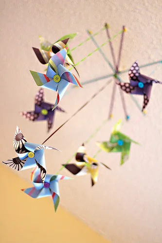 How To Tuesday: Paper Pinwheel Mobile