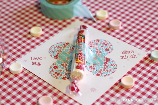 Free Printable Valentines: DIY Smarties Love Bug Cards
