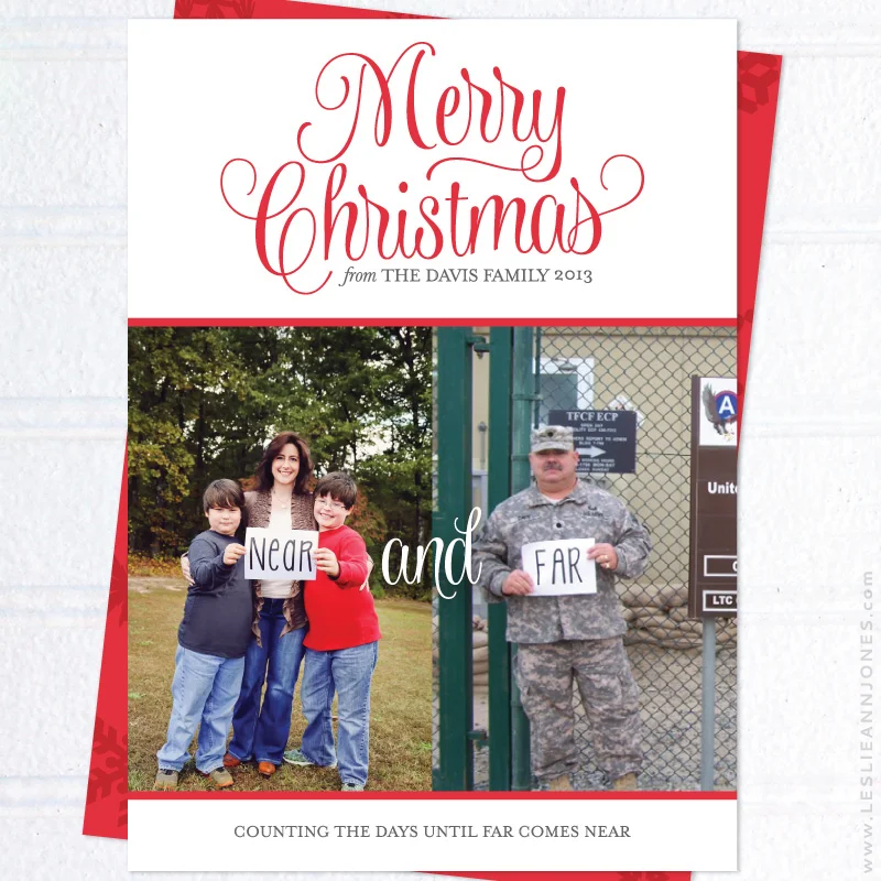 Custom Design: Near and Far Military Family Christmas Cards