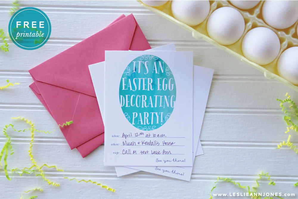 Freebie: Easter Egg Decorating Party Invitation