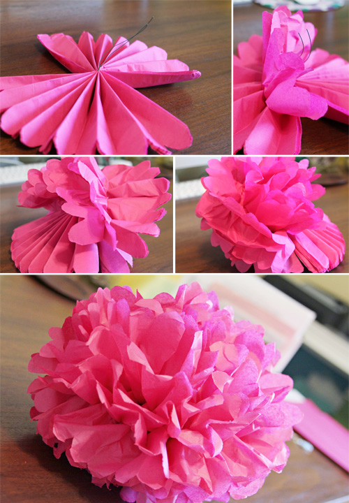 DIY Tissue Paper Pom Poms