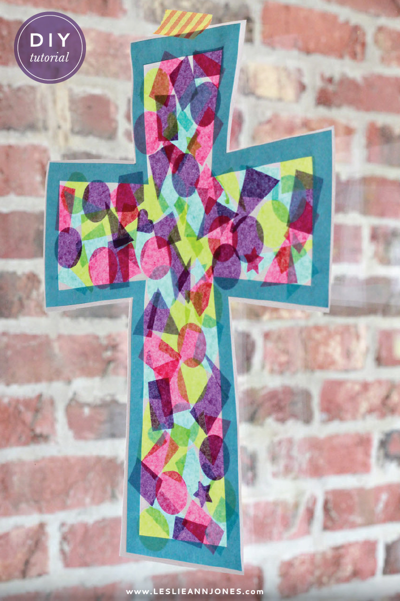 Easter Stained Glass Cross 