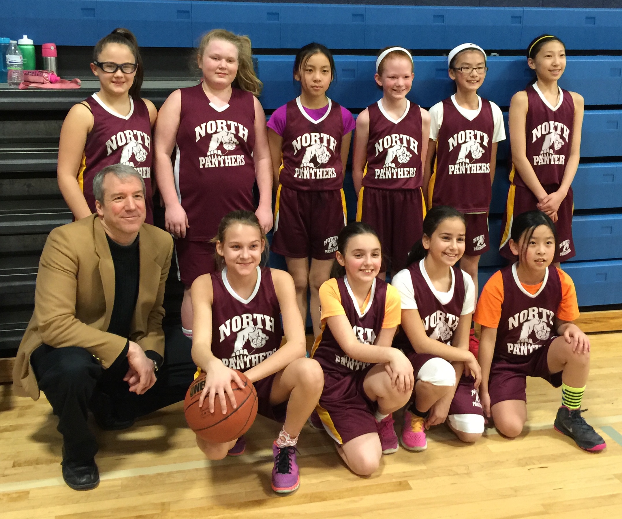 North Elementary School girls' b-ball team: team photo!