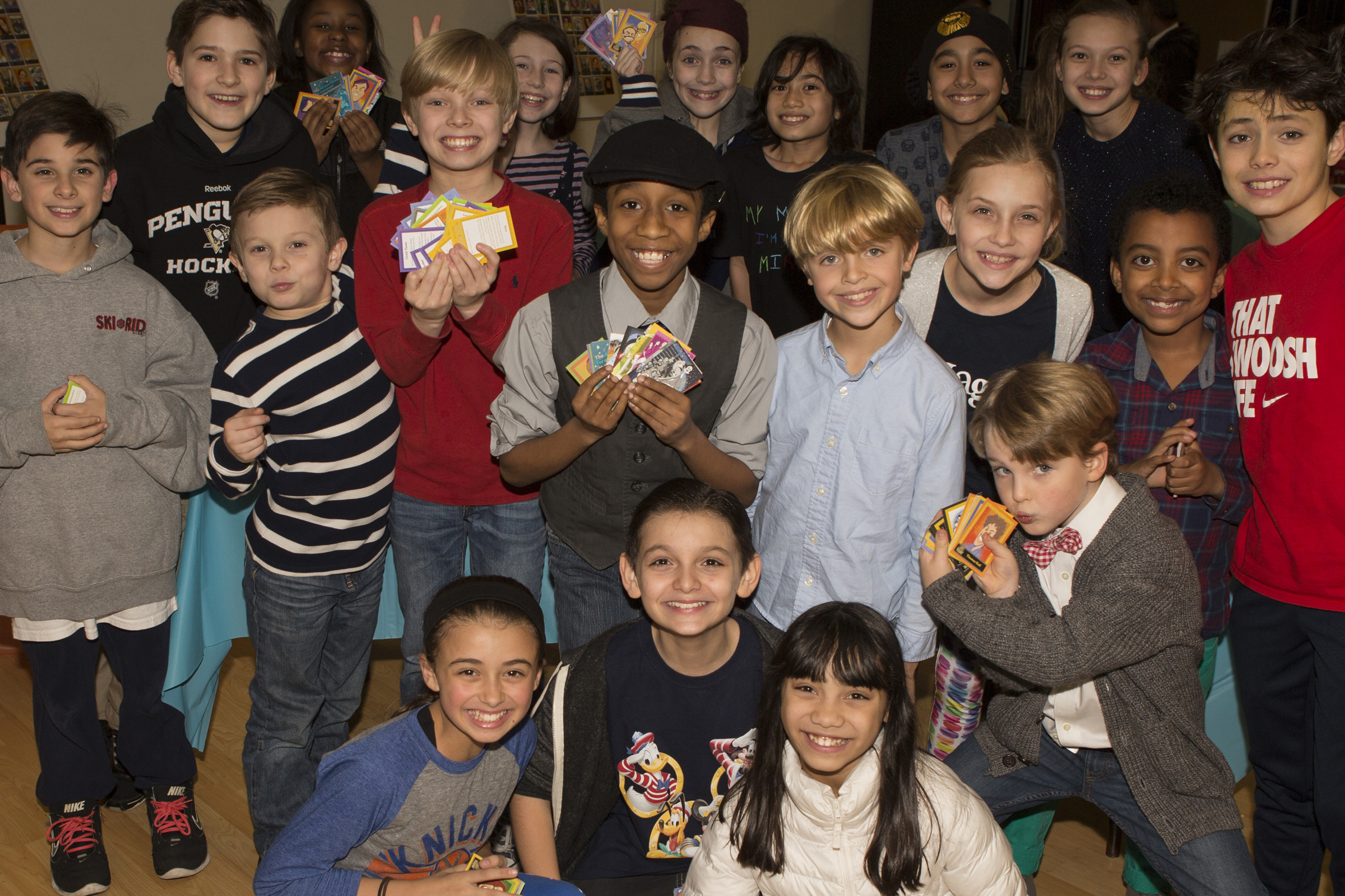 Broadway kids and The Lights of Broadway Show Cards™. Photo credit: Jeremy Daniel.