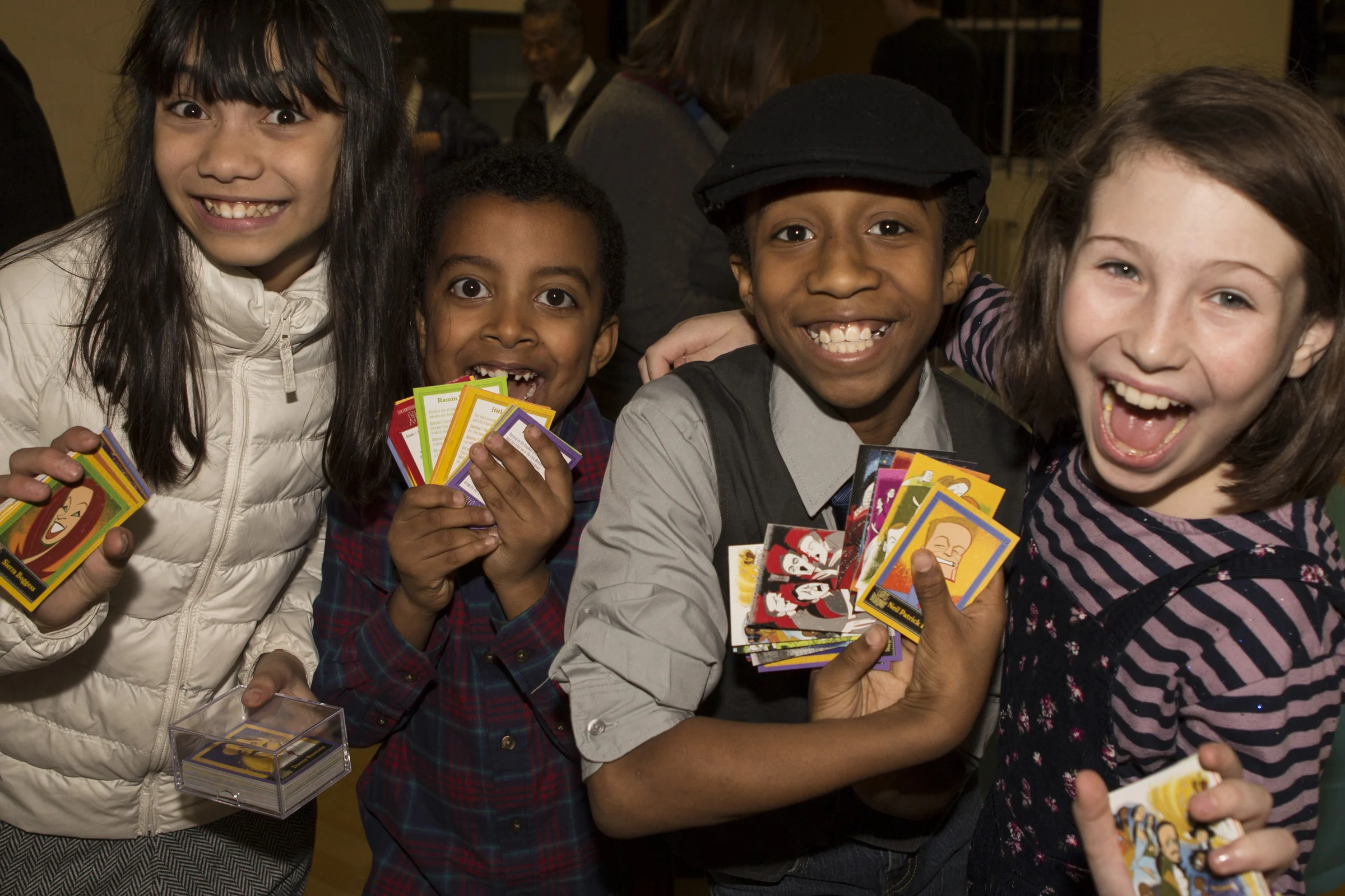 Broadway kids and The Lights of Broadway Show Cards™. Photo credit: Jeremy Daniel.