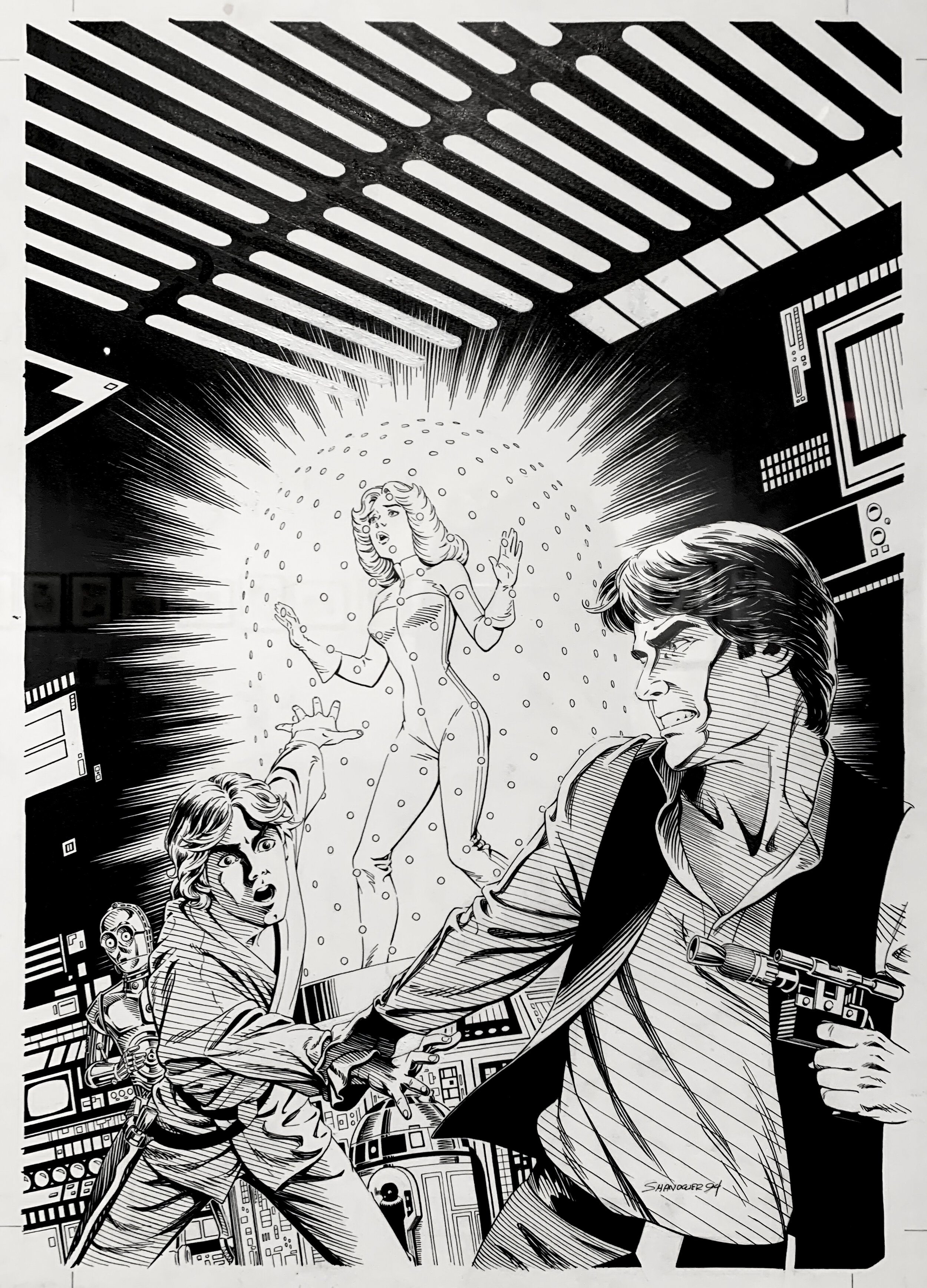   Eric Shanower    CLASSIC STAR WARS EARLY ADVENTURES #6,   published by Dark Horse Comics, Jan. 1995. cover.,  1995  pen and india ink on Bristol board 