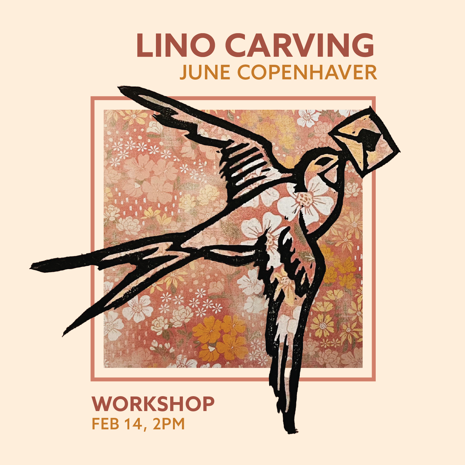 LINO CUT WORKSHOP: Beginning Lino Carving with June Copenhaver