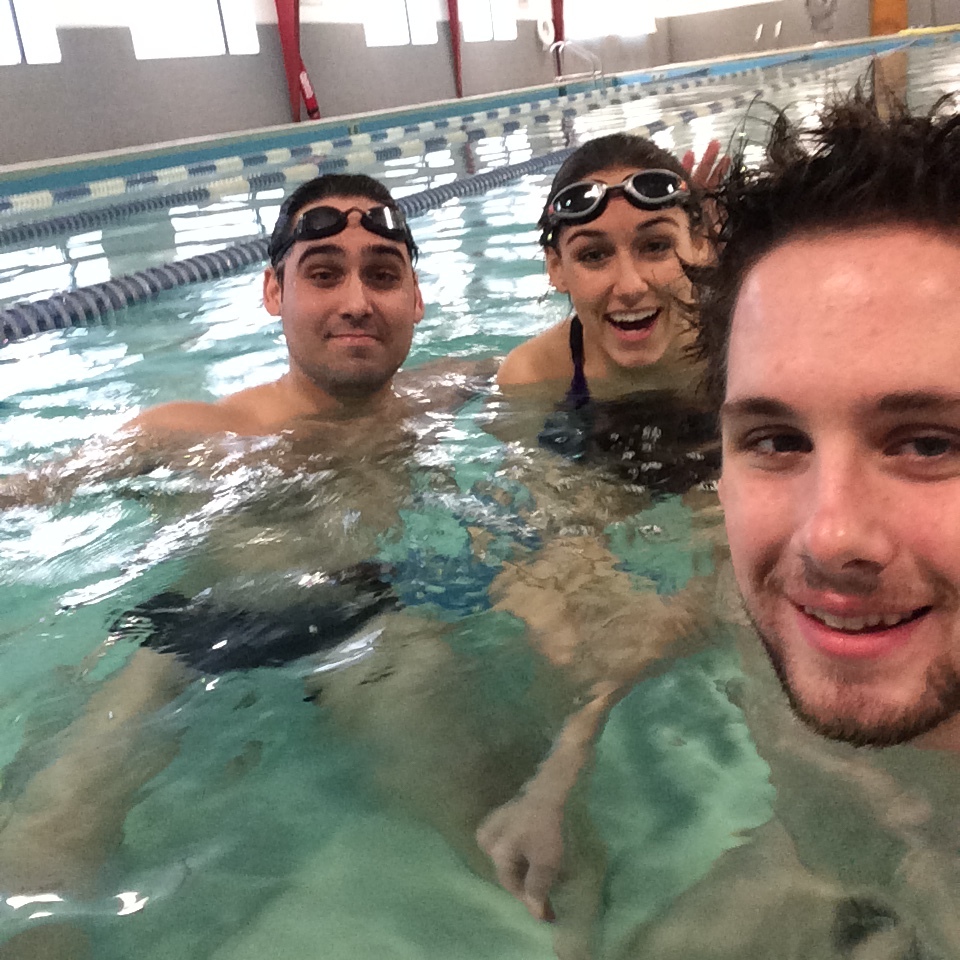Both of my brothers - Cam, left, and Colin, right - are swimmers. Learned a thing or two from them! 