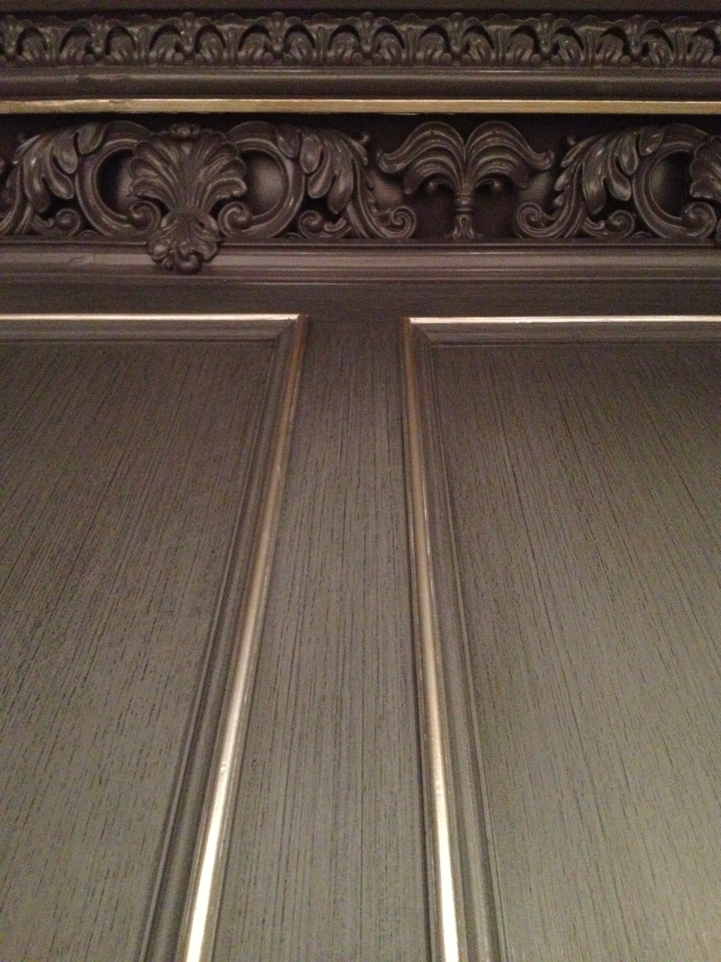   SILVER LEAF MOLDINGS AND GREY STRIE PANELING  