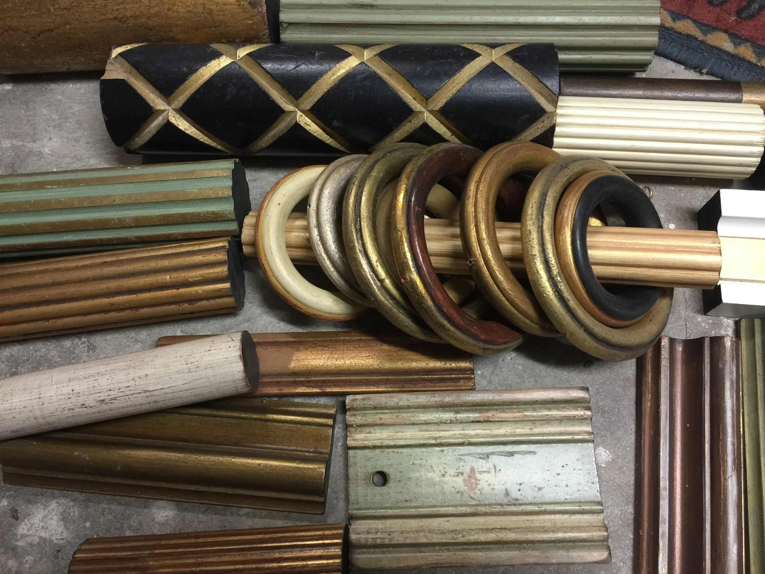   VARIOUS PAINTED CURTAIN HARDWARE FINISHES   