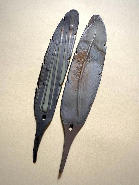 Two Gold and Green Incense Feathers (2025)