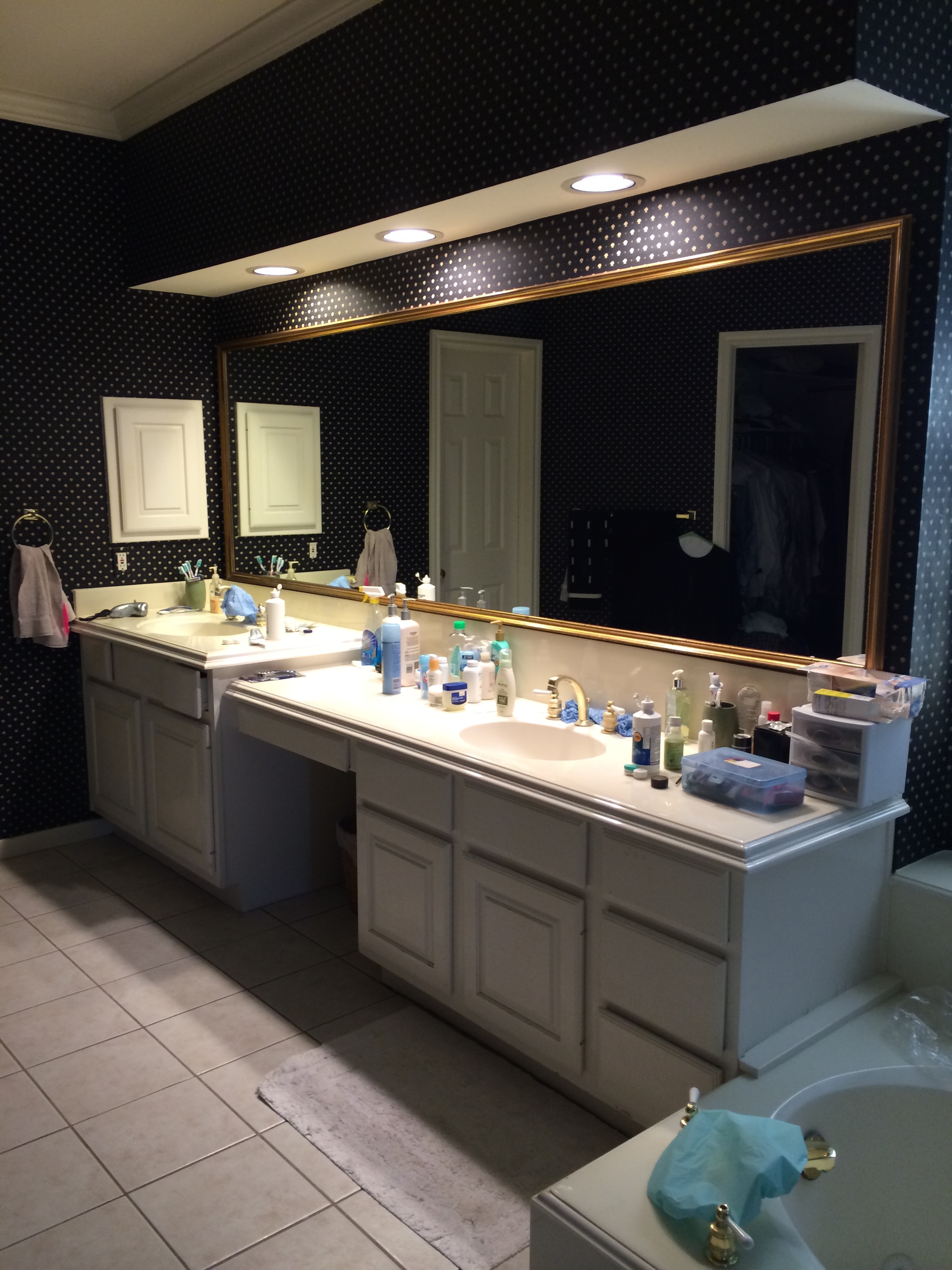 Dark Wallpaper Bathroom to Luxury Hotel Bathroom — WHODID IT DESIGN