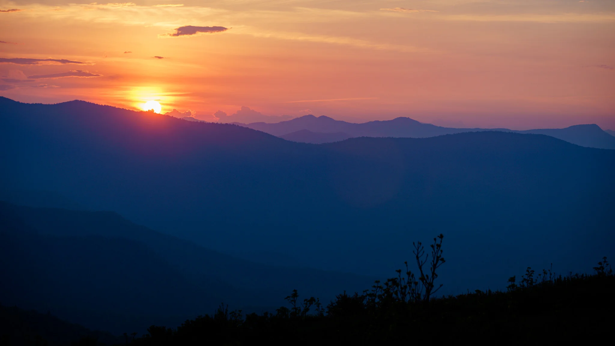 Sunset over the Smokies. 