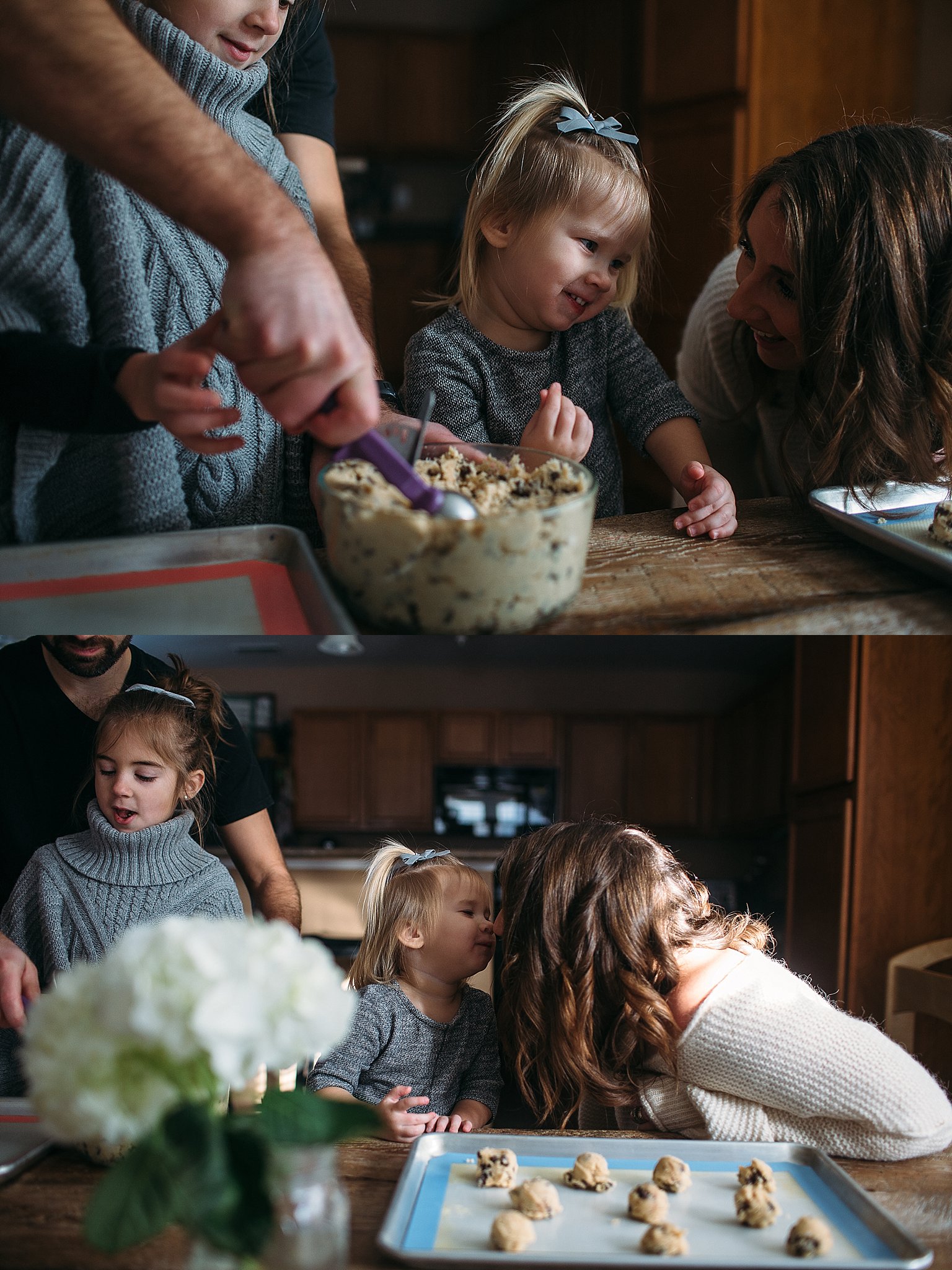 family in kitchen