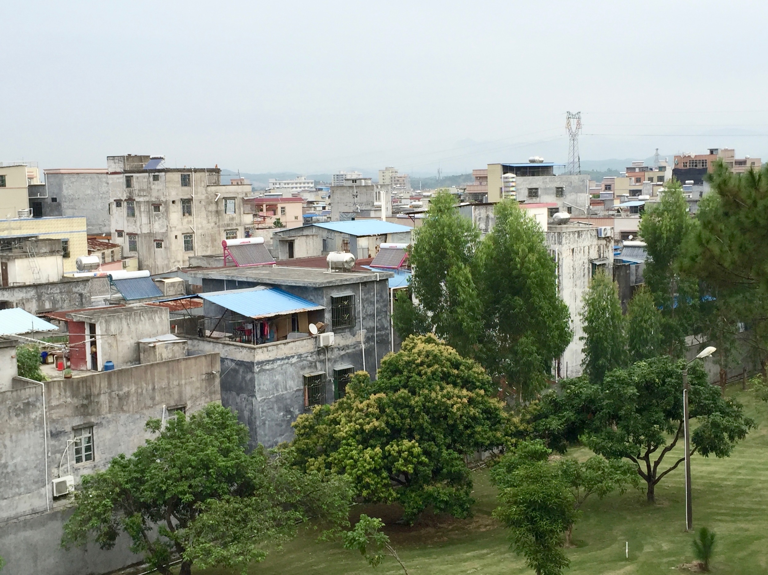  View of Pingshan from the upper balcony of the dorms.&nbsp; 