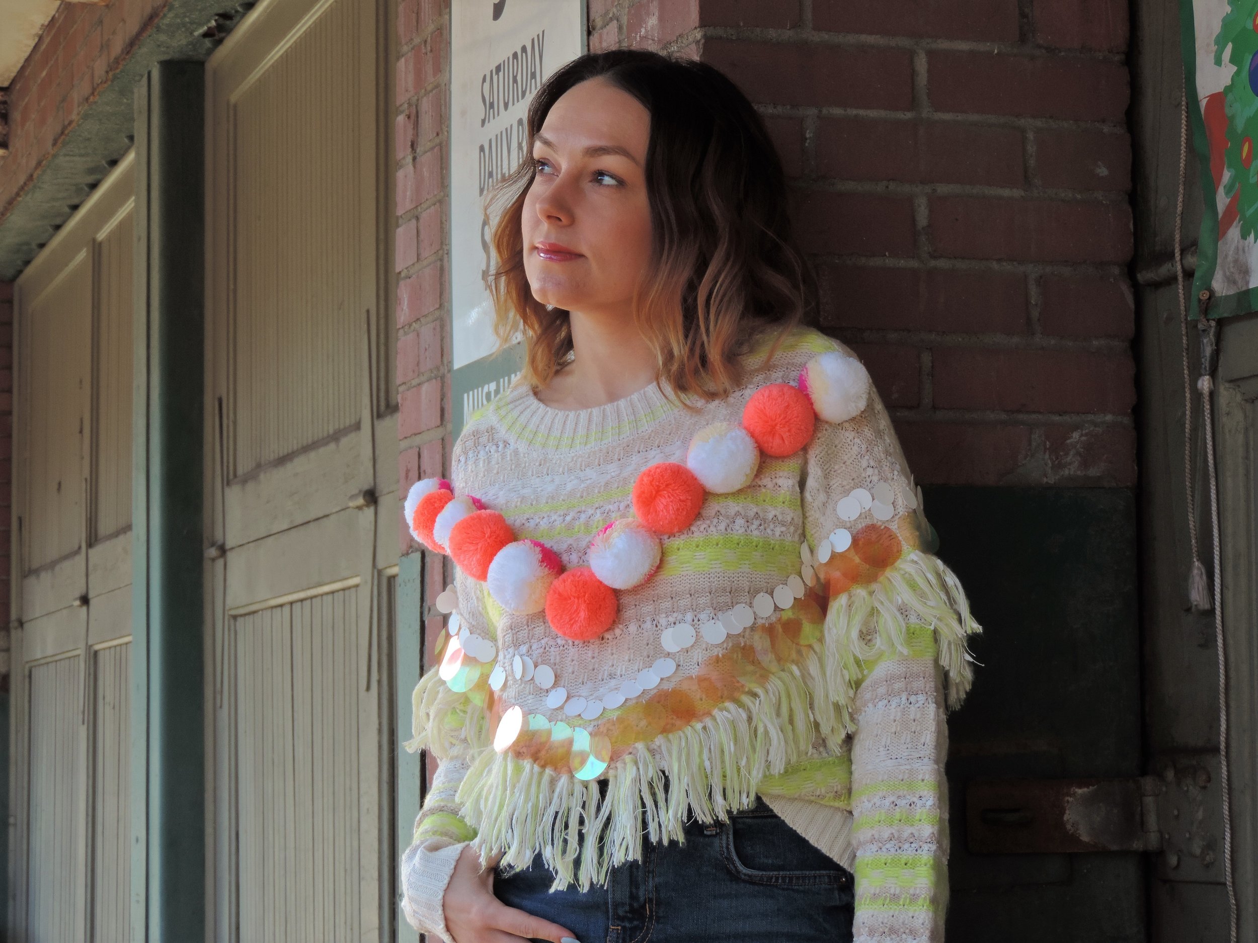 cute pom pom sweater