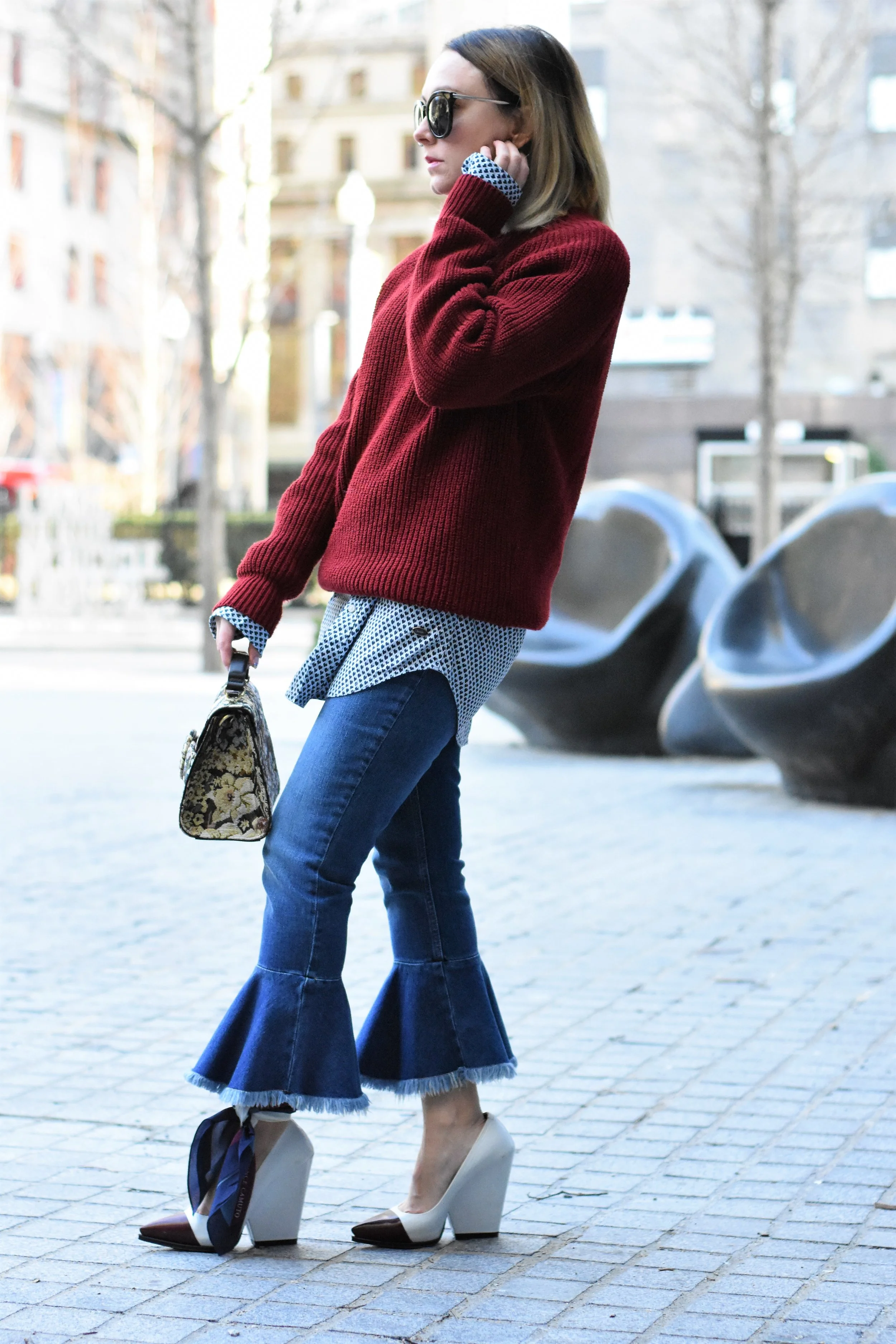 how to wear flared crop jeans