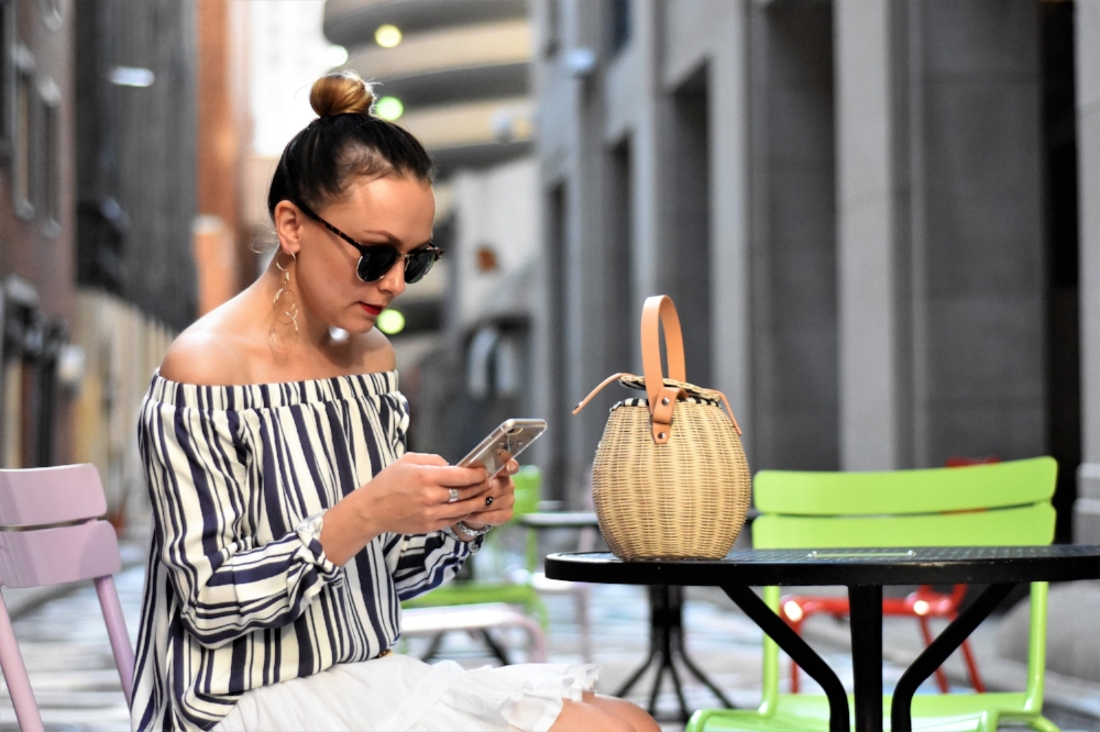 how to style an off-shoulder top