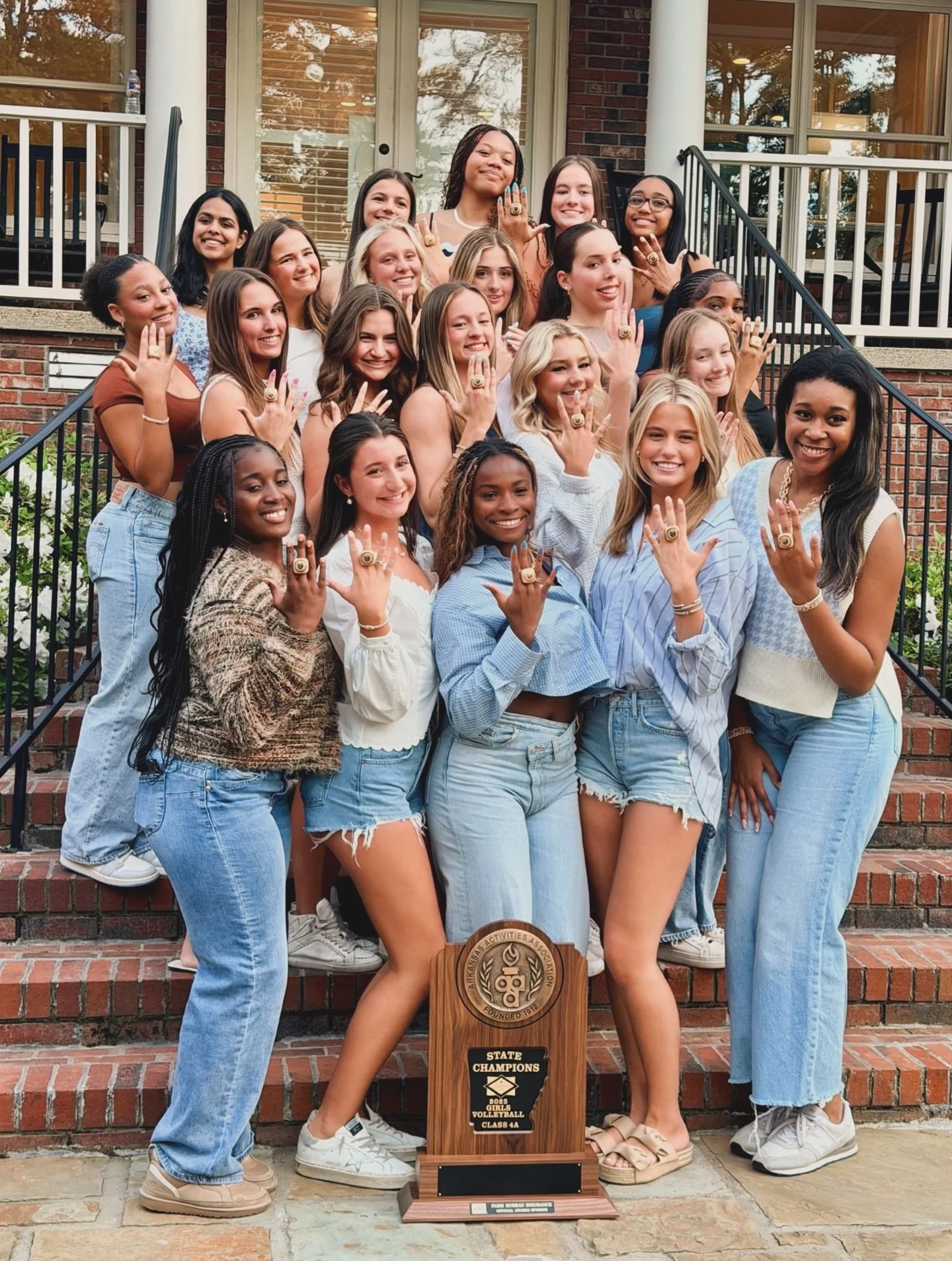 About last night! This is what hard work looks like. So proud of my baby girl Leyla &amp; her entire Pulaski Academy volleyball team &mdash; STATE CHAMPIONS! 🏆✨ Celebrated with a special ring ceremony &amp; the friendships &amp; camaraderie made it 