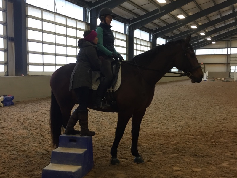 Coaching Karen on Maestro - photo credit Lisa Angeski