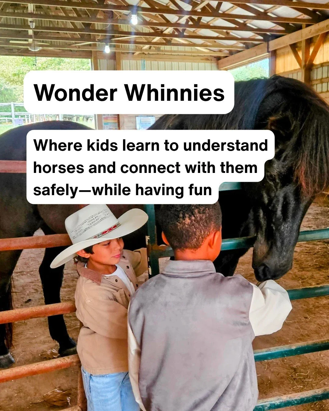 Not all horse programs are the same.
At Wonder Whinnies, kids don&rsquo;t just spend time around horses&mdash;they learn to truly understand them. 🐴
Through hands-on, activity-based learning, kids explore:
 ✨ Horse behavior &amp; body language
 ✨ Wh