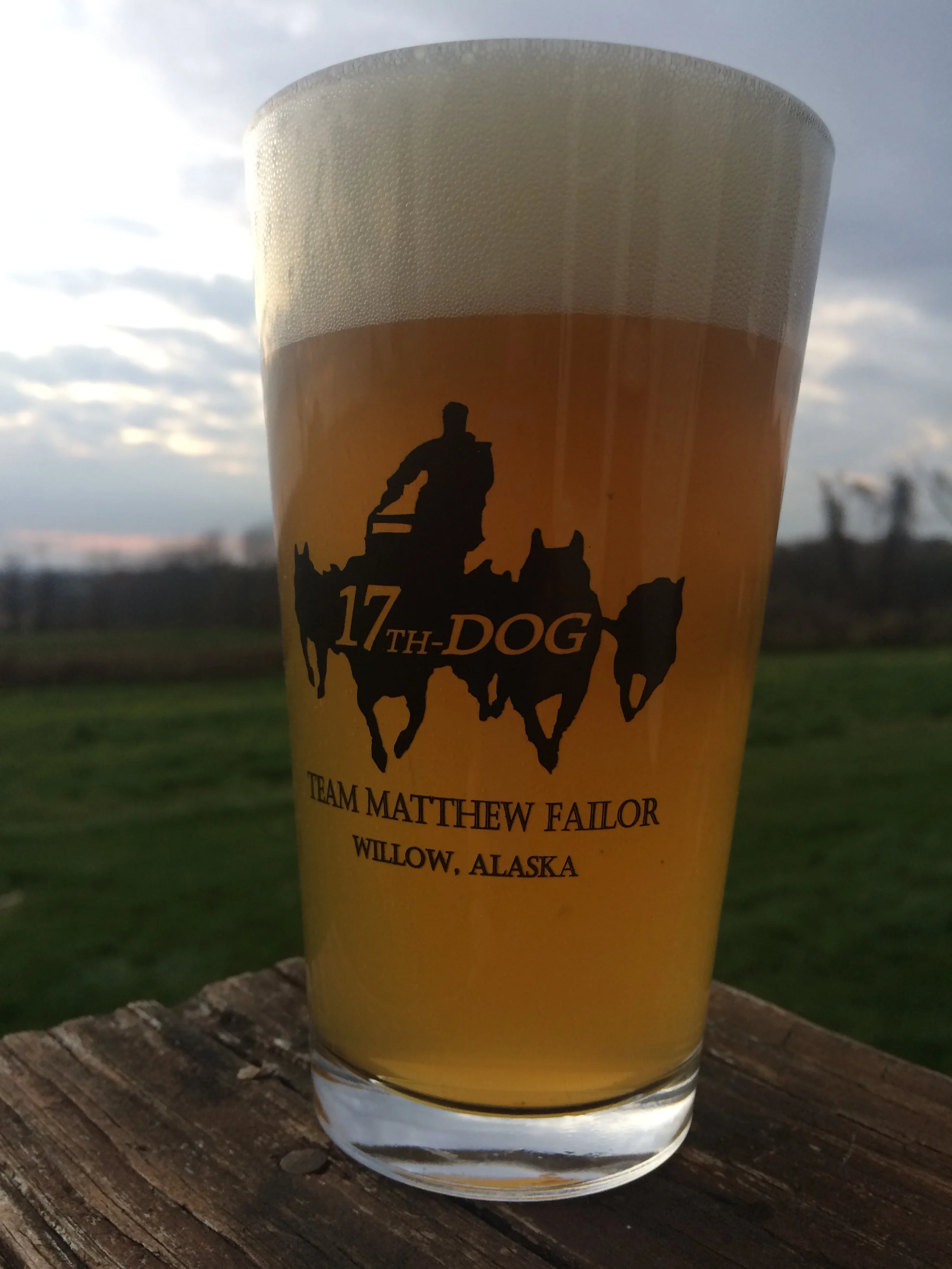 Logo/Design is on both sides of glass