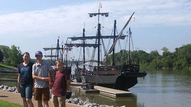 The Nina and the Pinta docked in Clarksville.