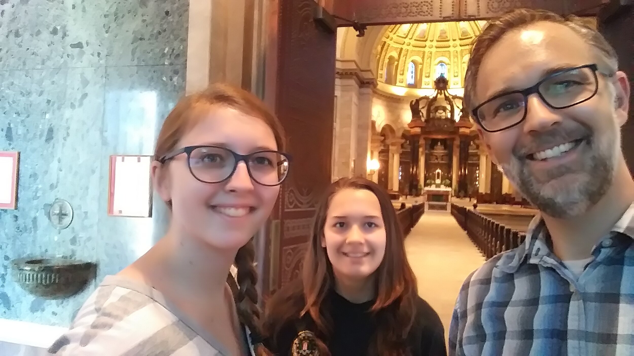 Taking our oldest to college! Brief stop at St. Paul’s Cathedral on a 20 hour drive to UMary. 