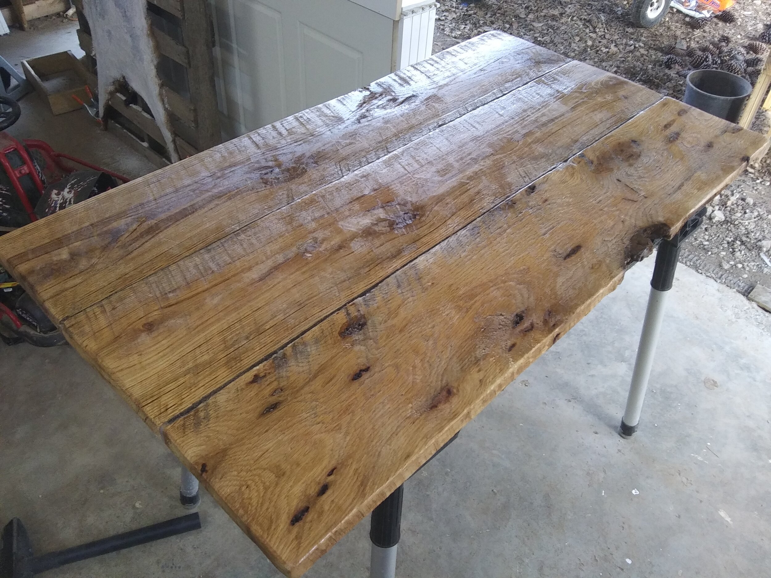  Barn wood island top for kitchen project. 