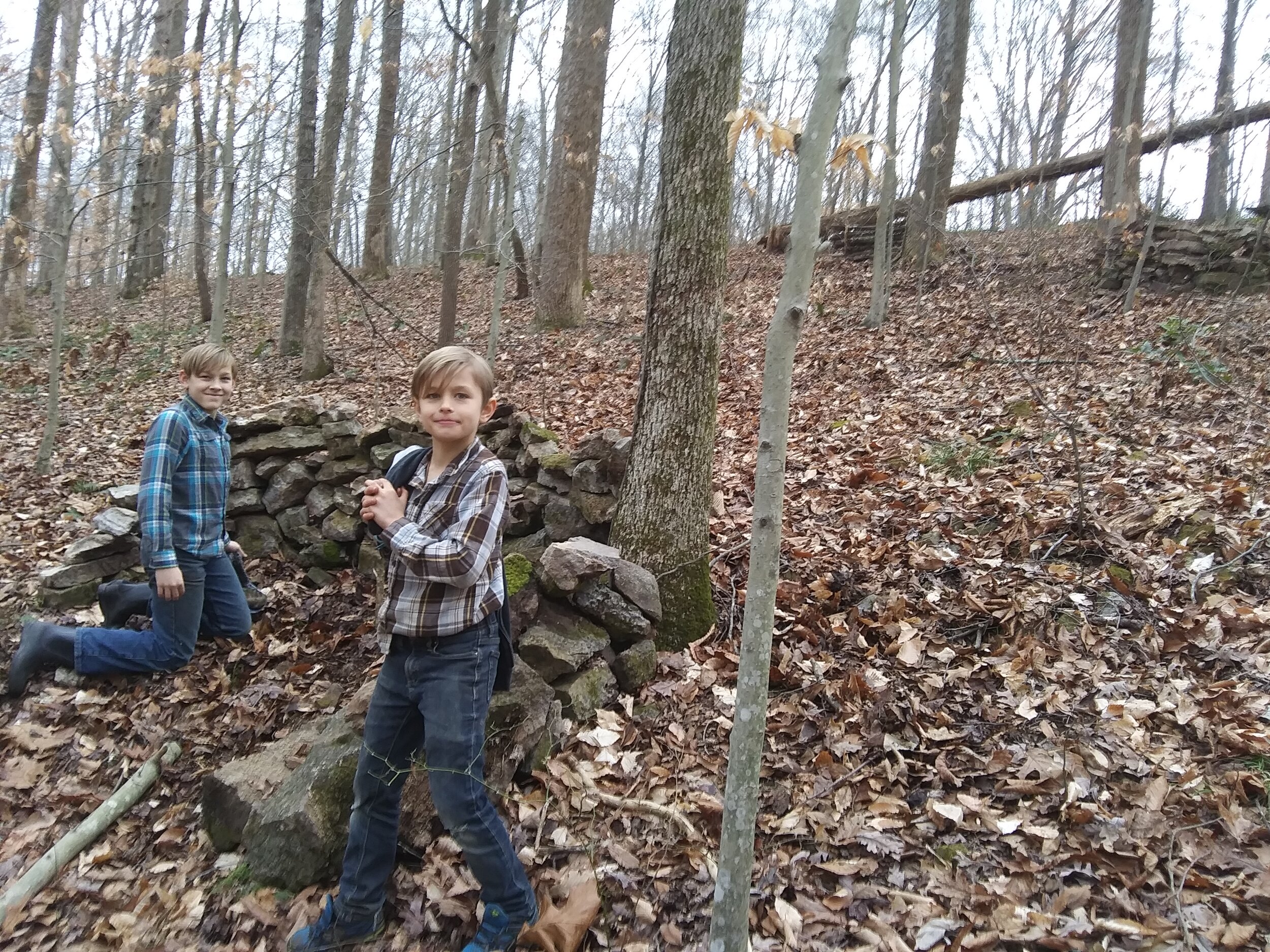  Paintball forts in the forest. 