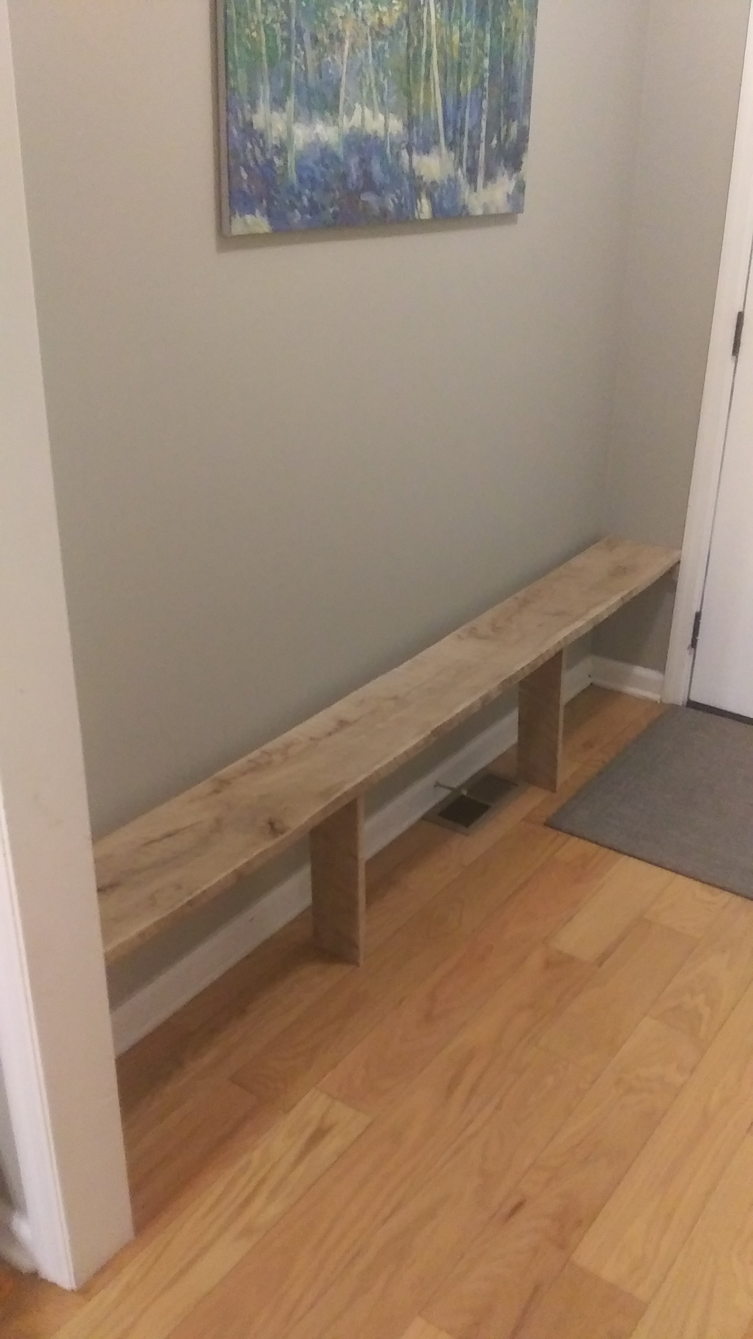  Barn wood bench in entry 