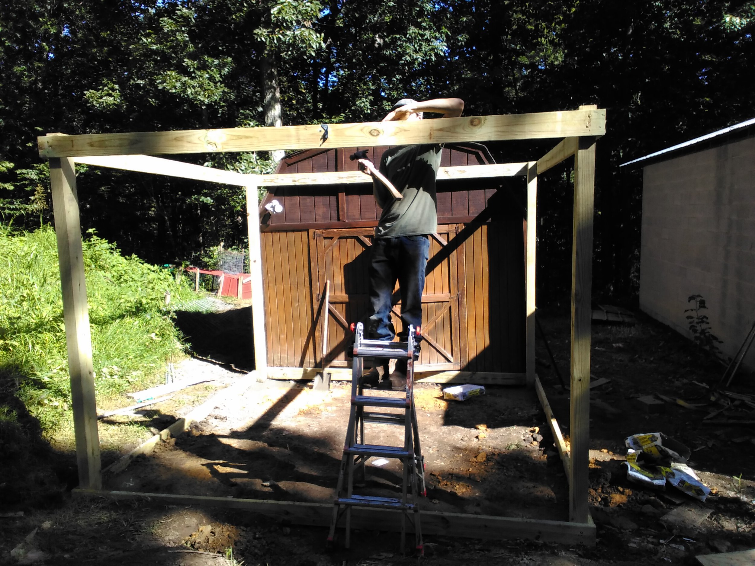 Nate building himself a shed