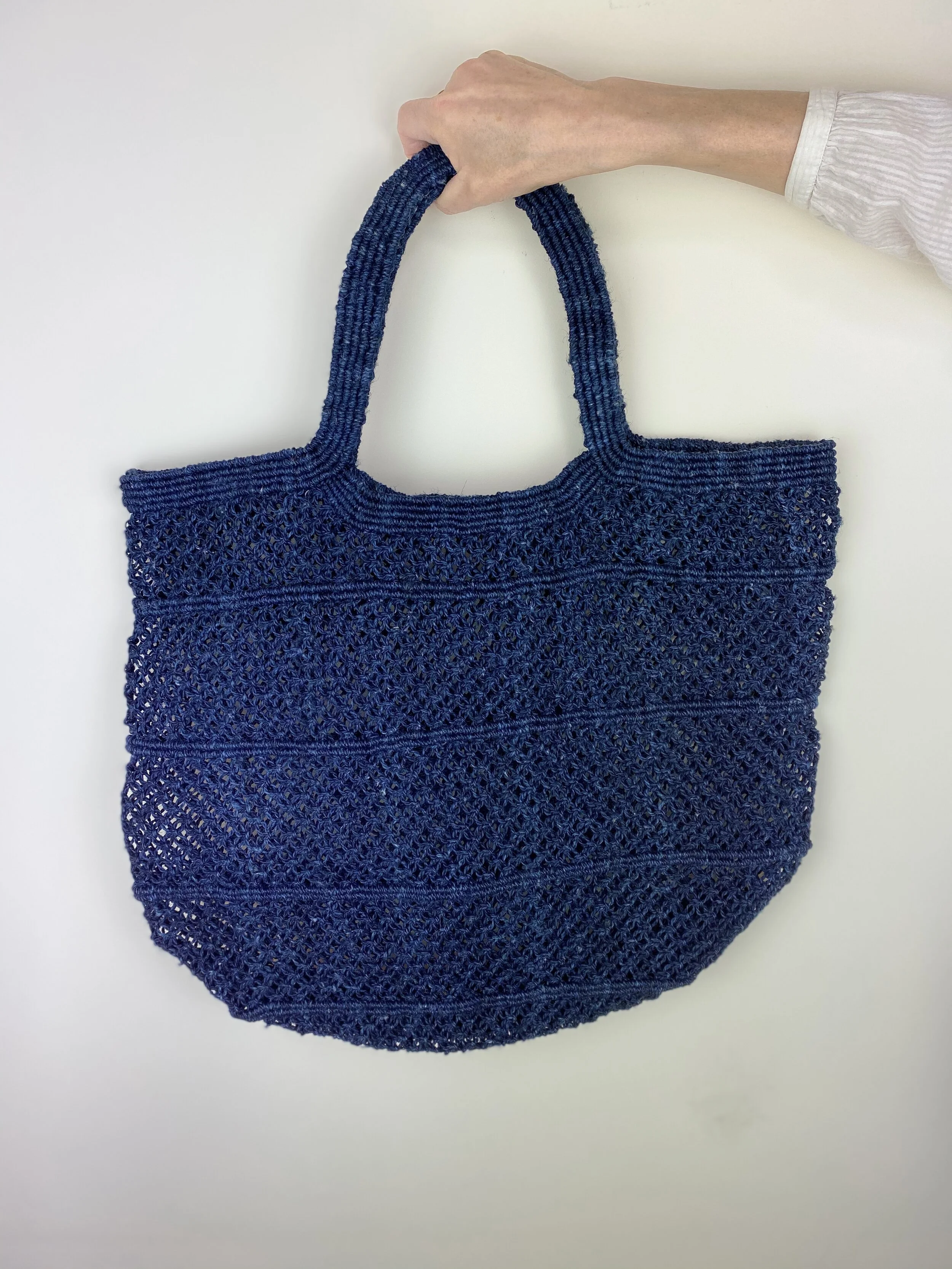 Macrame Jute Basket Indigo