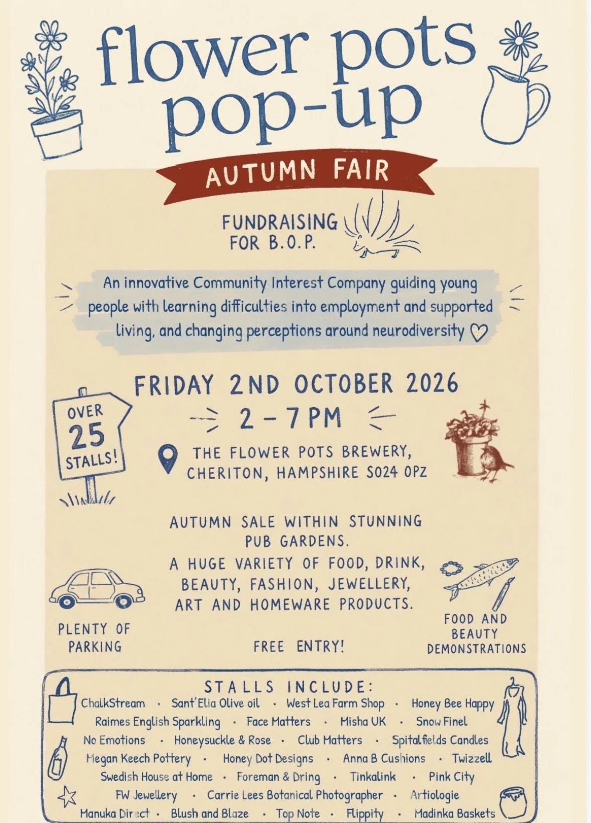 Pop up at The Flower Pots Brewery