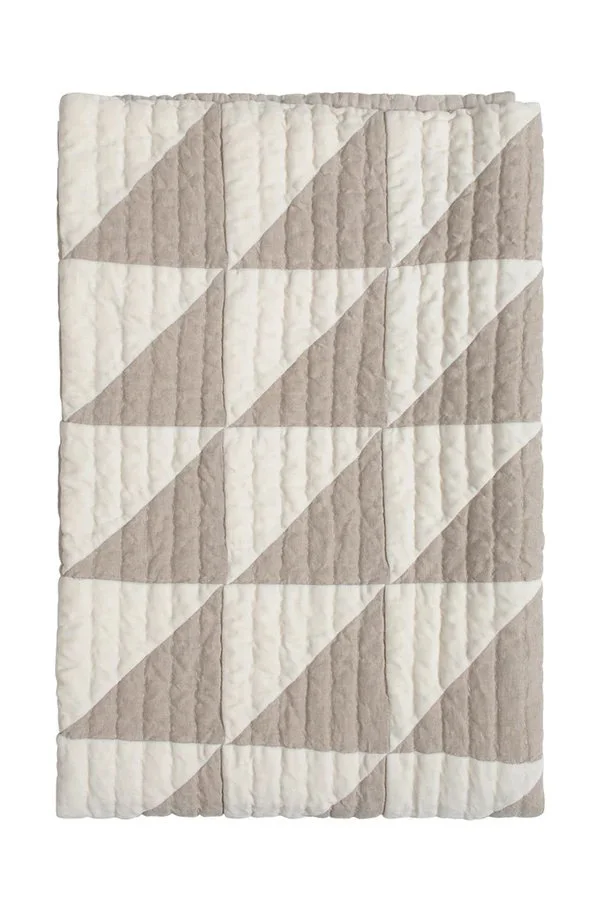 Velvet & Linen Throw Greylag Patchwork by Niki Jones