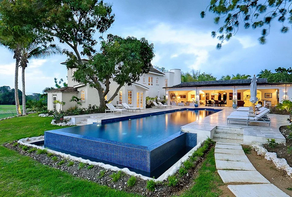 My home for the week -7,800 square foot Sandy Lane Estate in Barbados from ThirdHome. 7 Bedroom, large swimming pool, private gold course