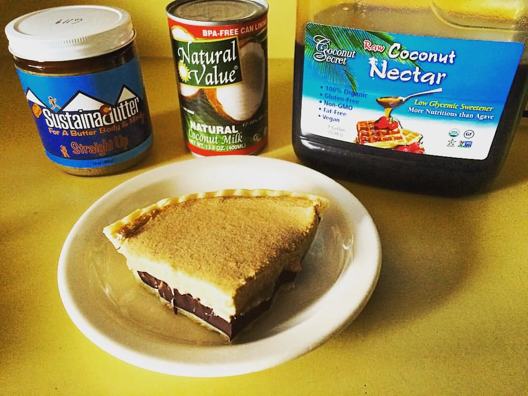 Another Recipe! Here's a #GreenandBlacks Dark Chocolate Straight Up SustainaButter Mousse Pie with a #Kinnikinnick pie crust! Healthy treat! #nutbutteraddict #sustainabutter #betterthannutella #nutbutterporn #forabutterbodyandmind #nowthatswhaticalldessert #coconutsecret #naturalvalue #minimalistbaker You can find the full recipe and how to make the nut butter mousse here: http://minimalistbaker.com/3-ingredient-peanut-butter-mousse/