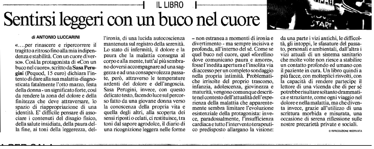 Recensione a cura di Antonio Luccarini, "Messaggero Ancona", 29 maggio 2012