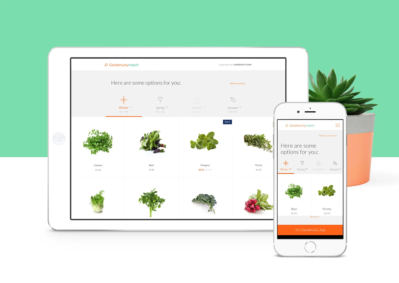 Gardenuity Match website by Gen Design Studio