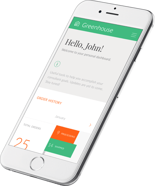 Greenhouse dashboard on mobile by Gen Design Studio.