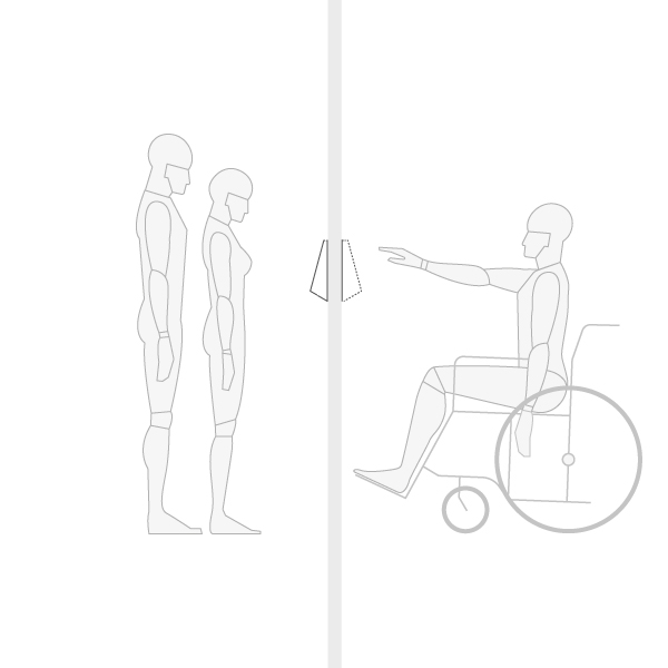 Visibility and Accessibility   The screen angle benefits viewing in several perspectives for all users.