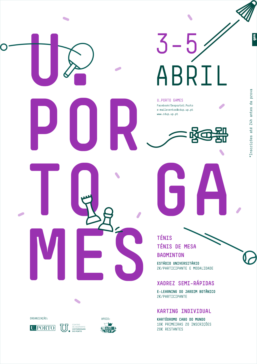 U.Porto Games event poster by Gen Design Studio