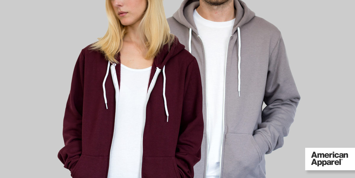 American apparel top grey hoodie