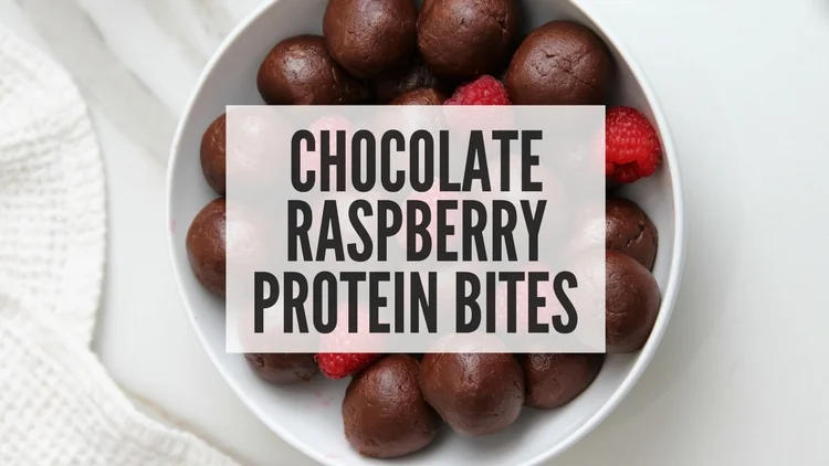 Chocolate Raspberry Protein Bites 