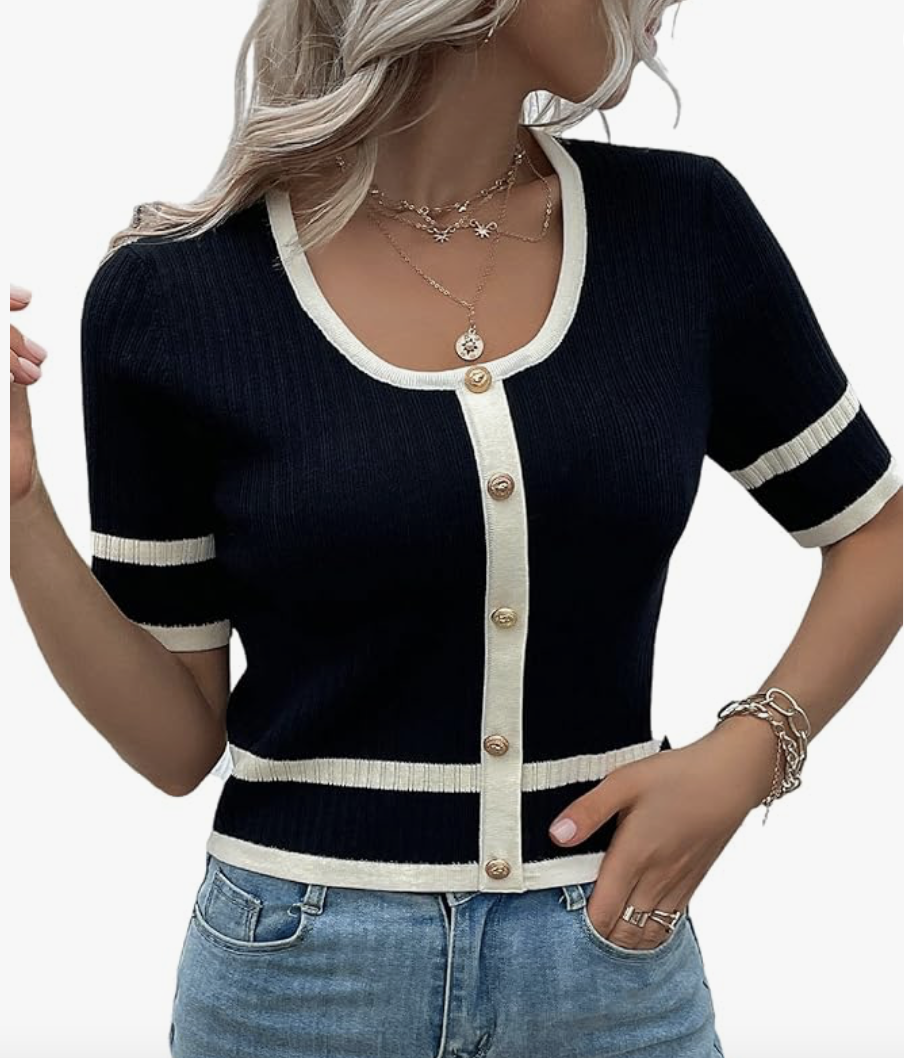 Short Sleeve Cropped Sweater