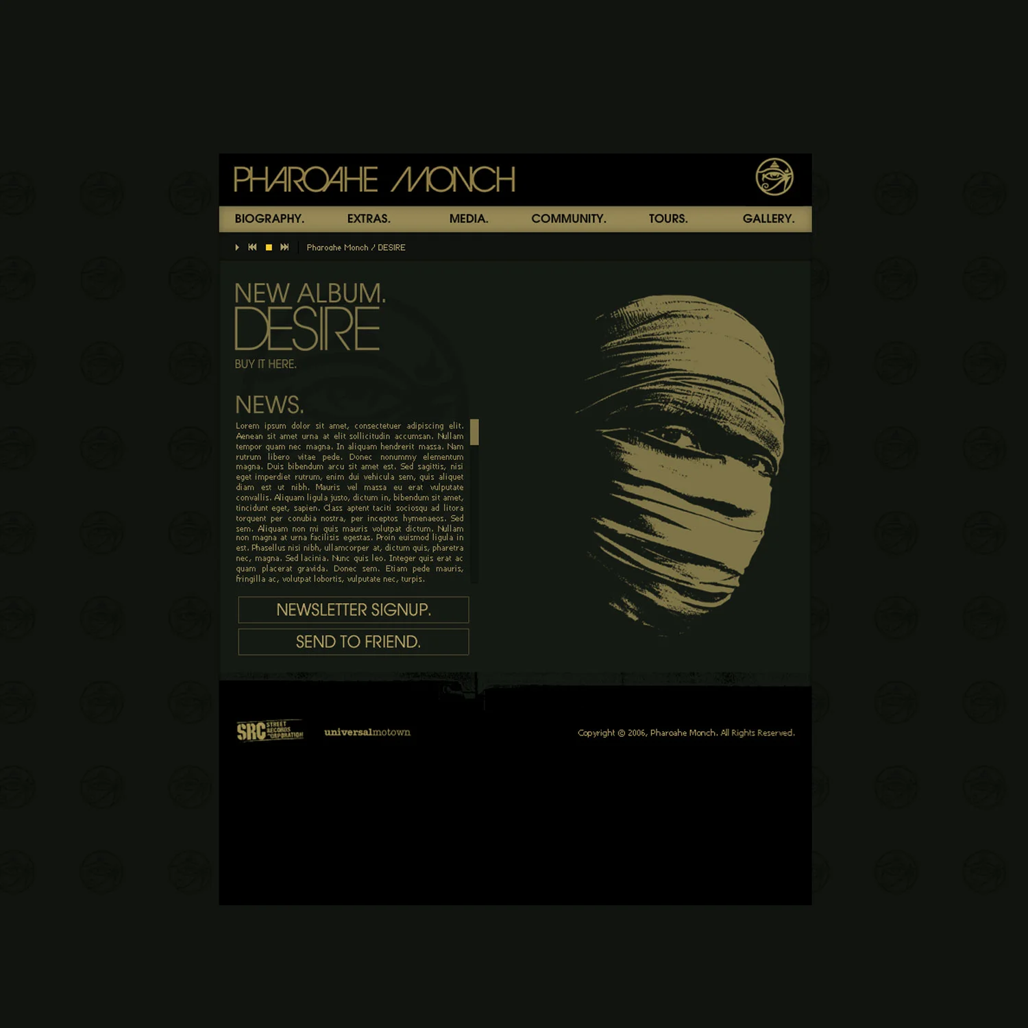  Flash website for  Universal Motown &nbsp;artist  Pharaohe Monch.  