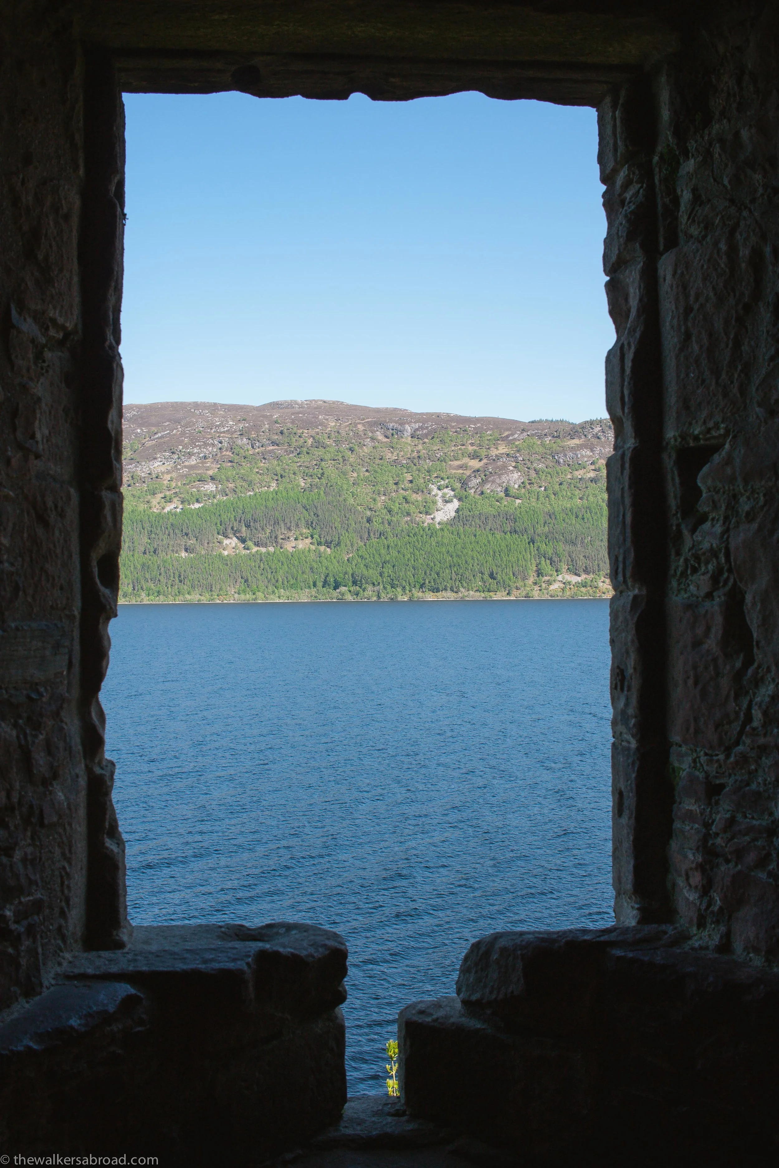 View through a window in Grant Tower. 