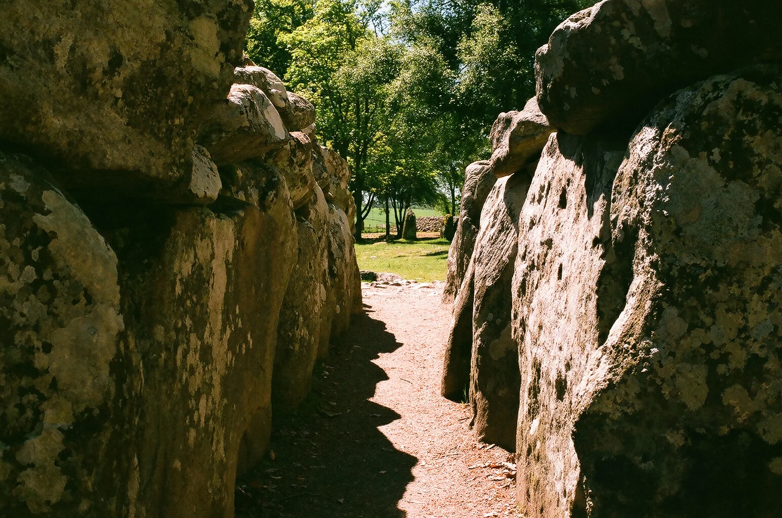 Picture taken from the center of the middle cairn, looking out over to the farthest cairn. Photo by myself, 35mm.