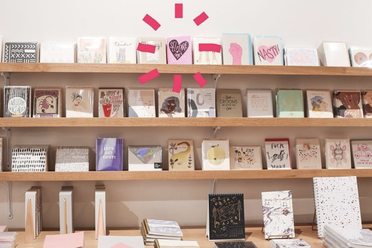 Lora’s Self Care Index at the lovely Moorea Seal shop in Seattle. Via @freeperiodpress